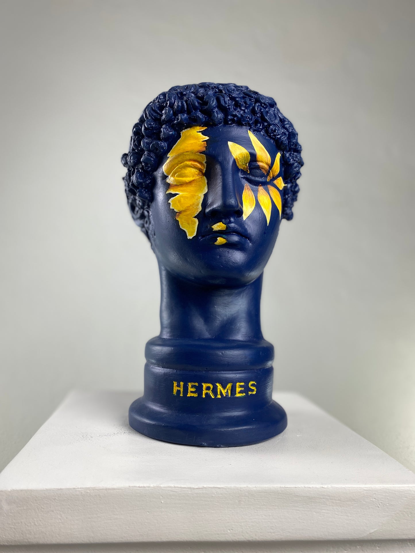 Hermes 'Sunflower' Pop Art Sculpture, Modern Home Decor