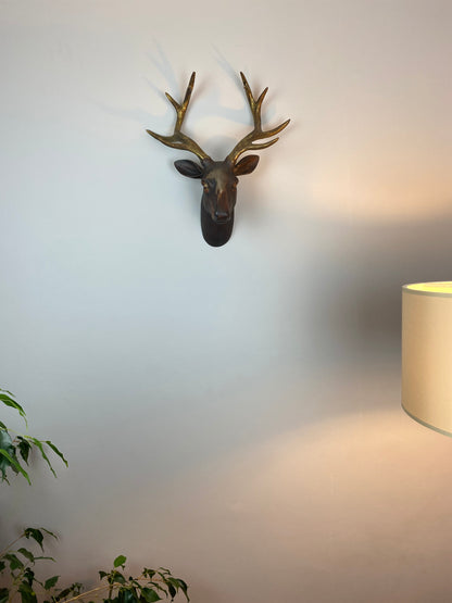 Deer 'Golden Buckhorn' Animal Head Wall Sculpture, Modern Wall Art –  Hedgport