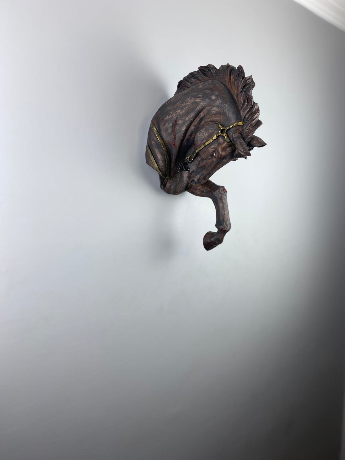 Horse 'Scars' Animal Head Wall Sculpture, Modern Wall Art