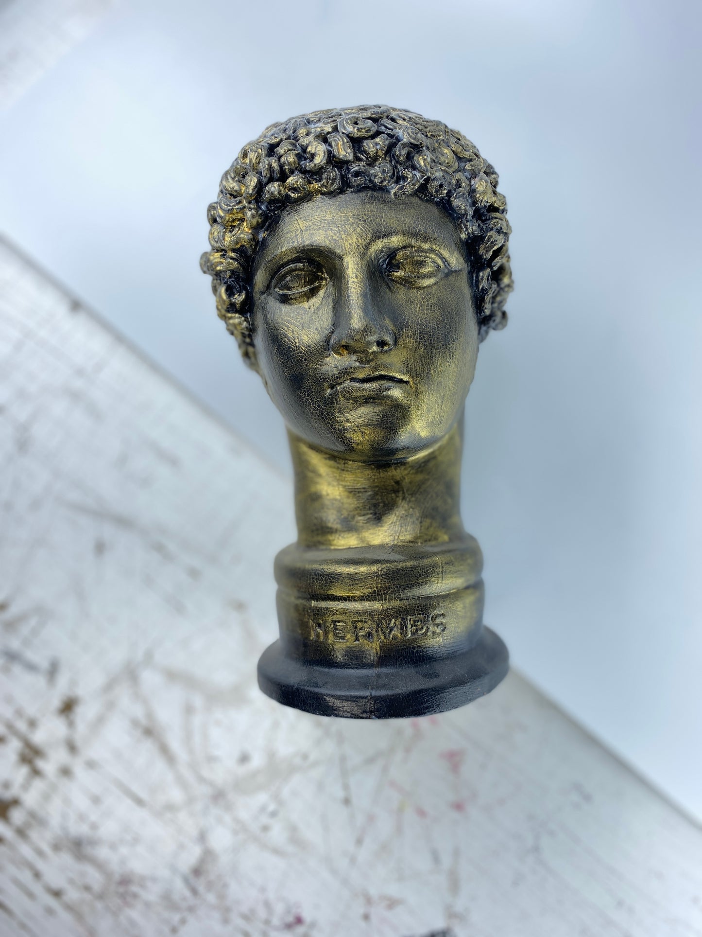Hermes 'Gold Mosaic' Pop Art Sculpture, Modern Home Decor