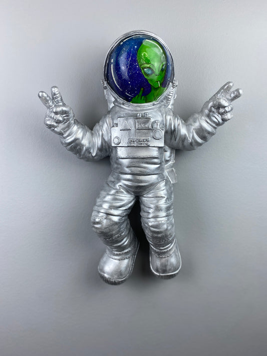 Astronaut 'the Encounter' Pop Art Wall Sculpture, Modern Wall Art