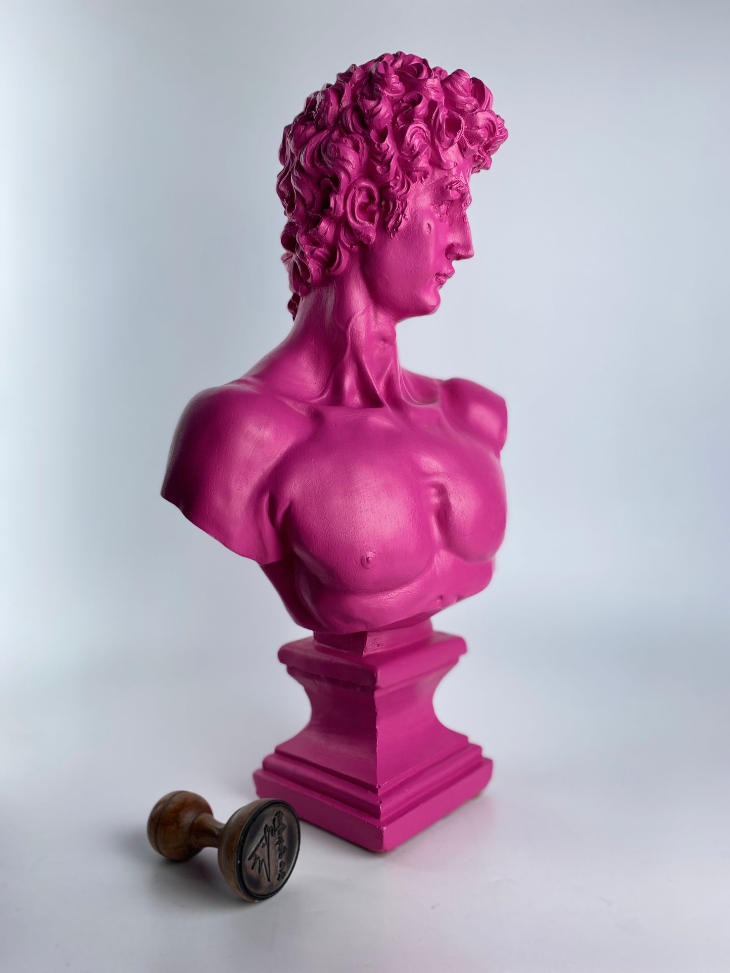 David 'Dark Pink' Pop Art Sculpture, Modern Home Decor, Large Sculpture