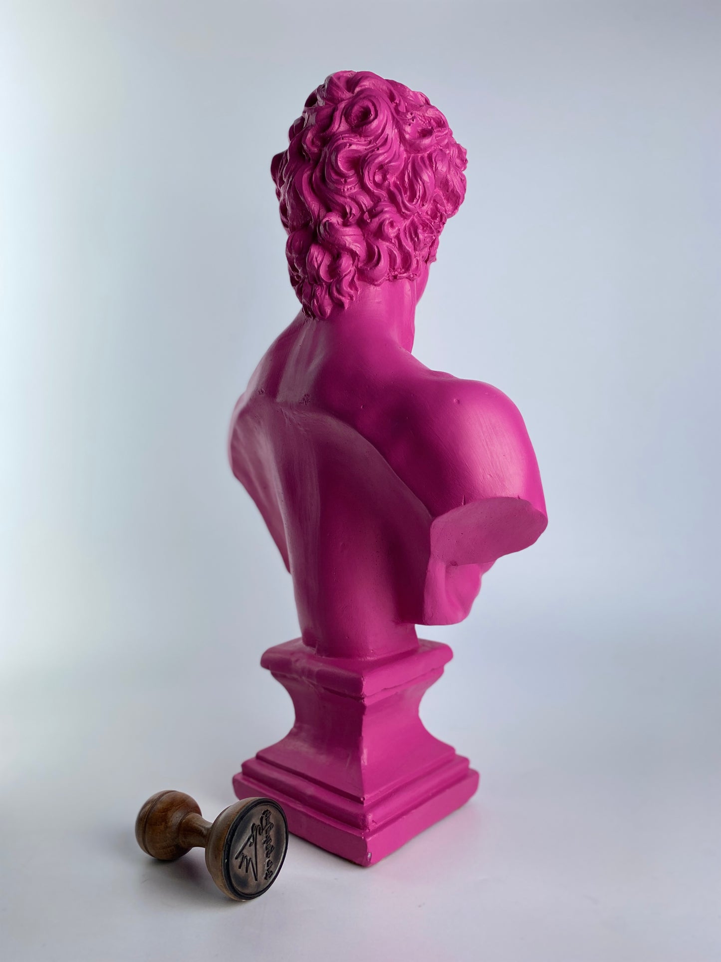 David 'Dark Pink' Pop Art Sculpture, Modern Home Decor, Large Sculpture