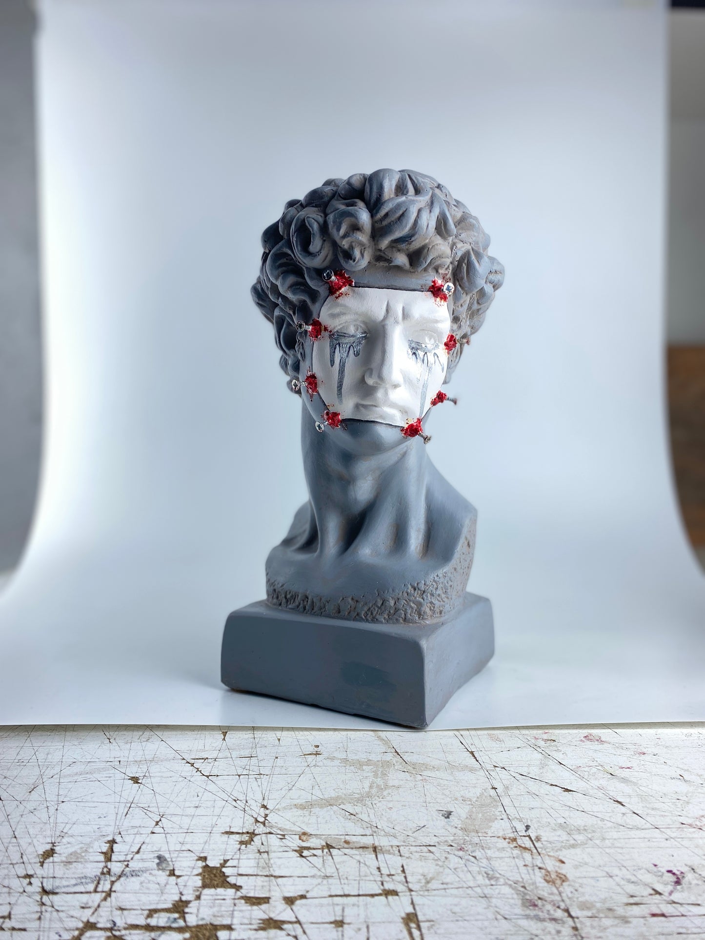 David 'Nailed' Pop Art Sculpture, Modern Home Decor
