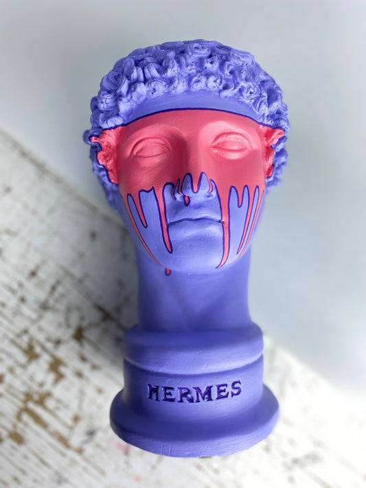 Hermes 'Purple-Man' Pop Art Sculpture, Modern Home Decor