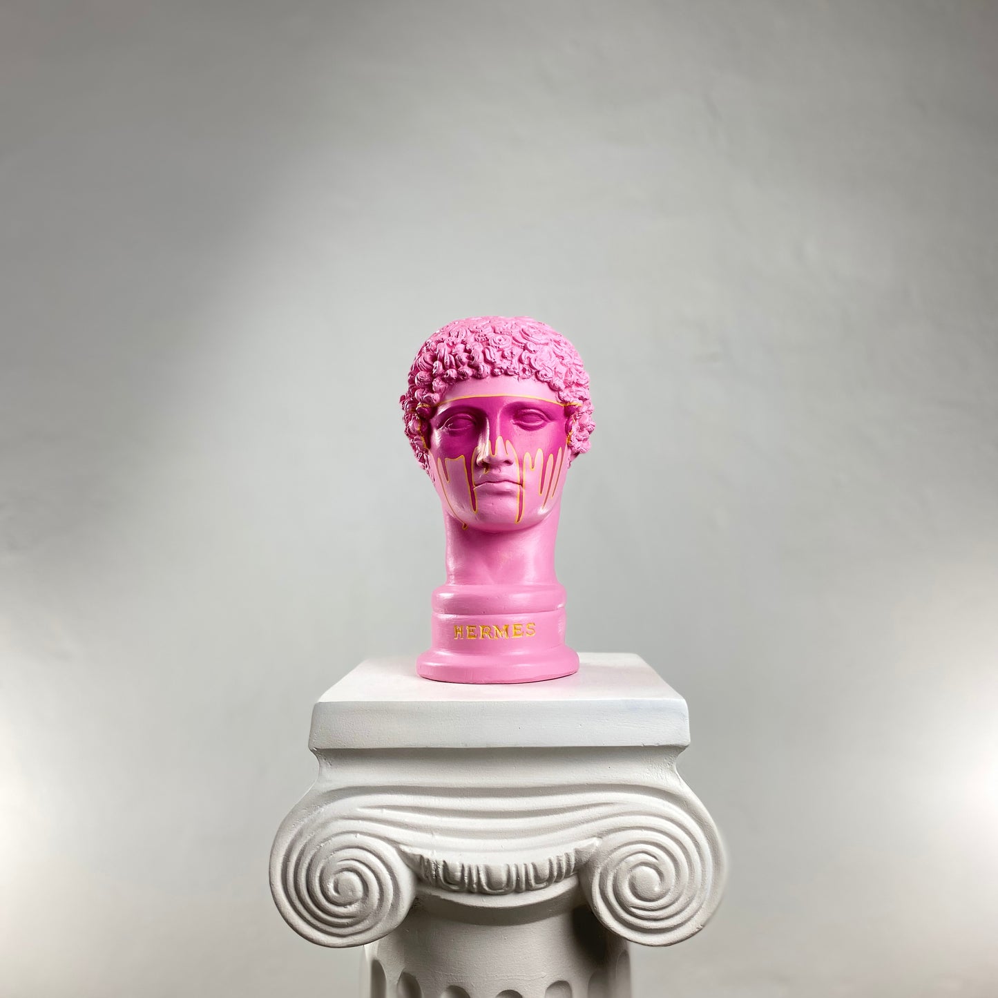 Hermes 'Pink Saviour' Pop Art Sculpture, Modern Home Decor