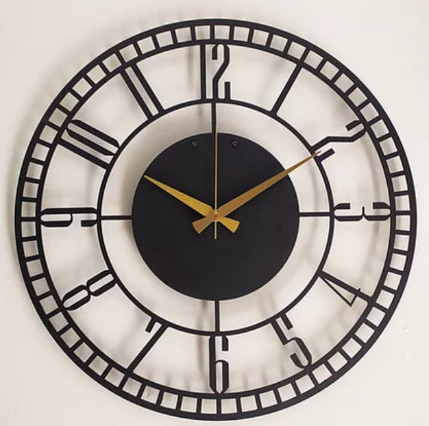 White Minute Metal Wall Clock, Modern Metal Wall Decor