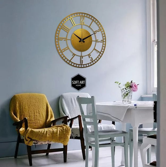 Gold Minute Metal Wall Clock, Modern Metal Wall Decor