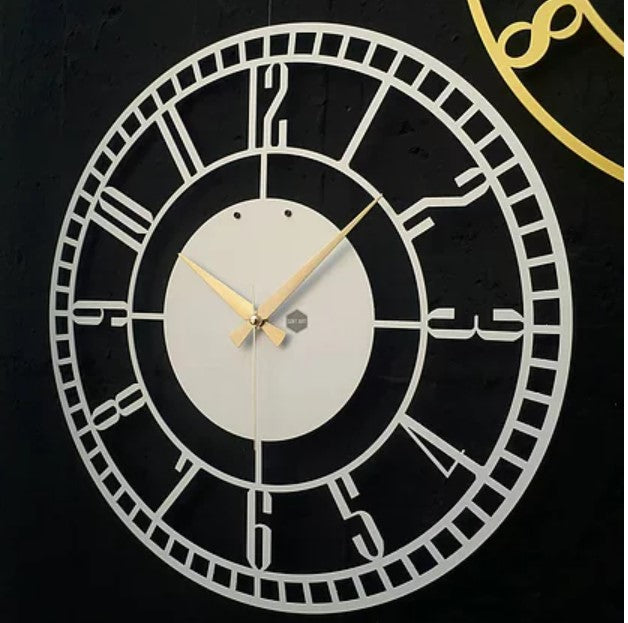 Gold Minute Metal Wall Clock, Modern Metal Wall Decor