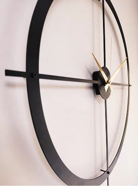 Gold Minimal Metal Wall Clock, Modern Metal Wall Decor