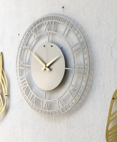 Silver Flare Metal Wall Clock, Modern Metal Wall Decor