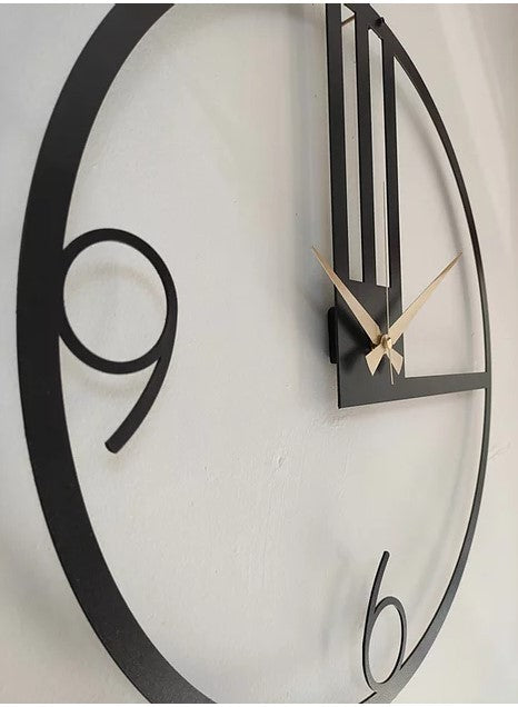 Black Chic Metal Wall Clock, Modern Metal Wall Decor