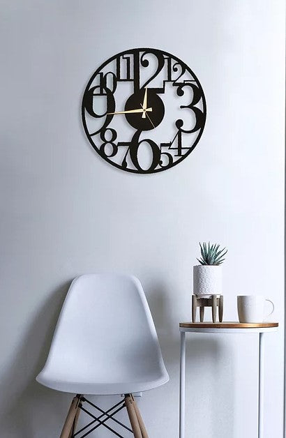 Black Jumbo Metal Wall Clock, Modern Metal Wall Decor – Hedgport
