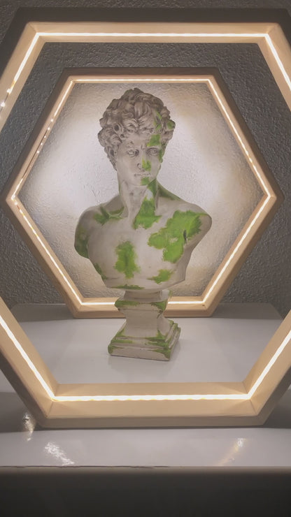 David 'Mossy' Pop Art Sculpture, Modern Home Decor, Large Sculpture