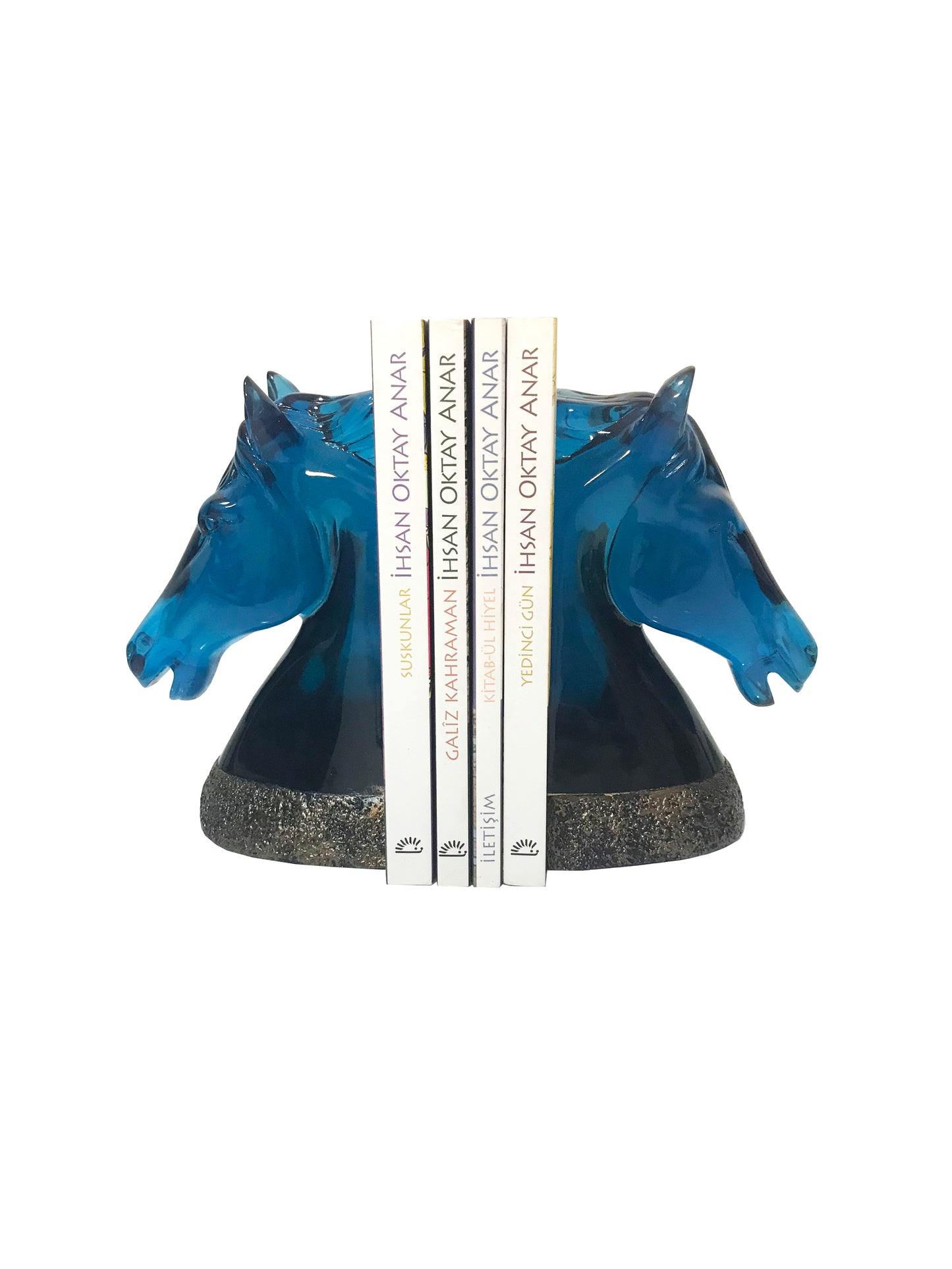 Double Horse Book Holder Resin Figure, Modern Epoxy Home Decor