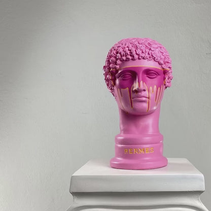 Hermes 'Pink Saviour' Pop Art Sculpture, Modern Home Decor