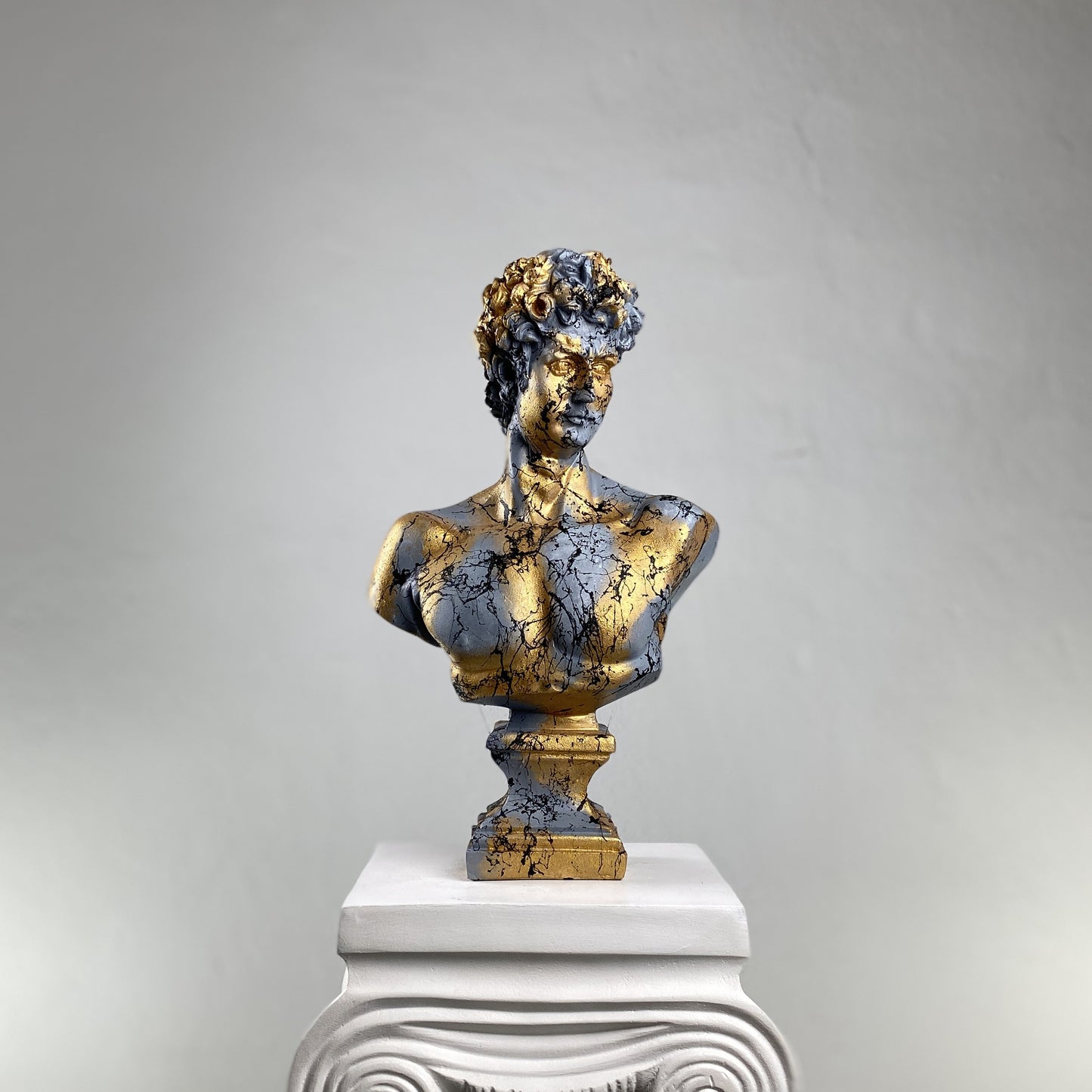 David 'Marble' Pop Art Sculpture, Modern Home Decor, Large Sculpture