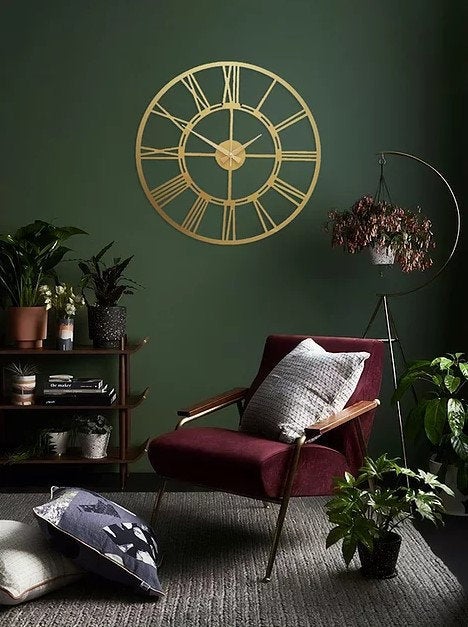 Gold Classy Metal Wall Clock, Modern Metal Wall Decor